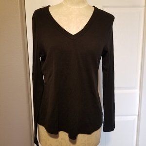 H&M Organic Cotton Black Ribbed Top Medium